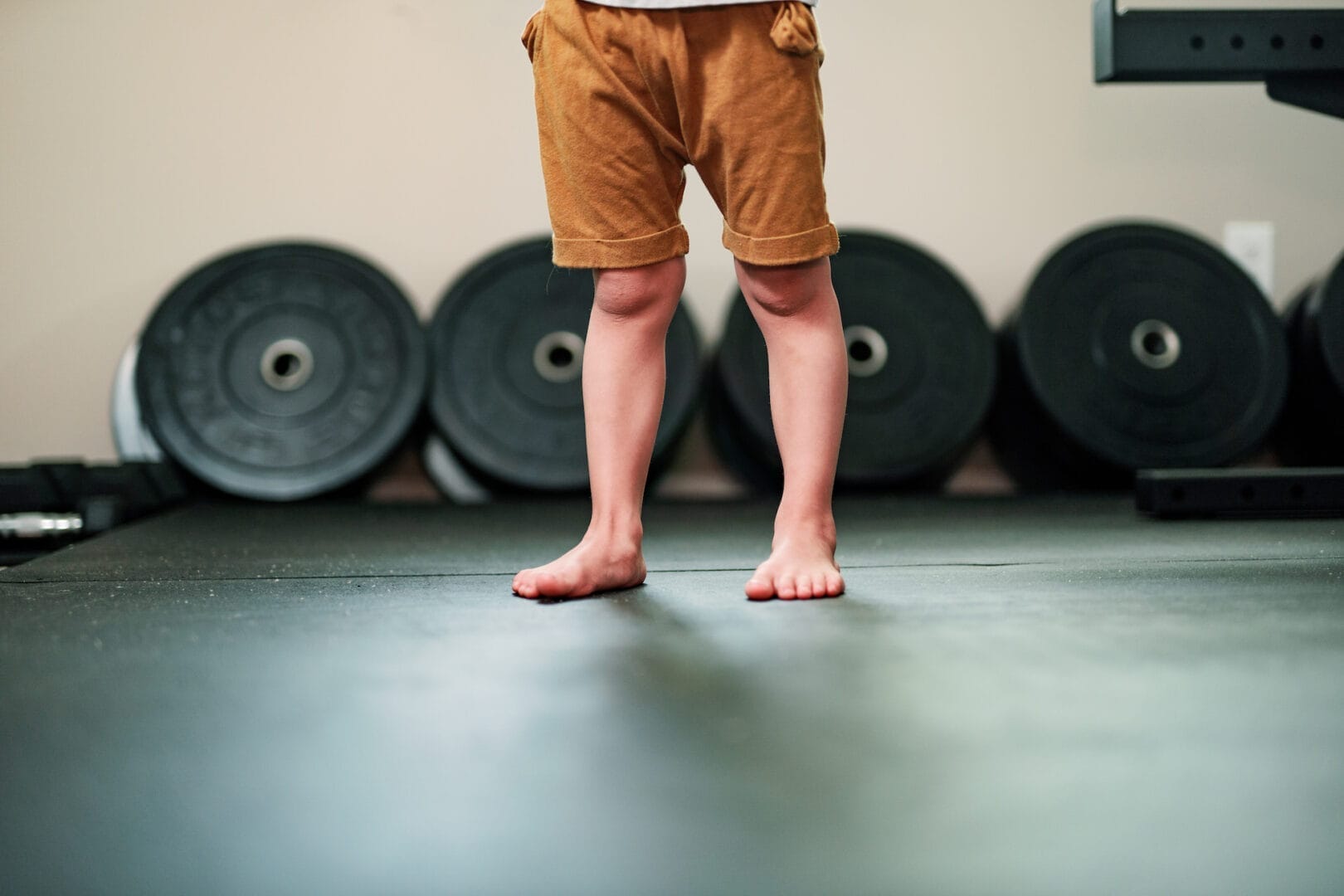 little boy working out